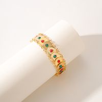 Copper 18K Gold Plated Classical Luxurious Classic Style Inlay Geometric Rhinestones Bracelets main image 3