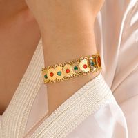 Copper 18K Gold Plated Classical Luxurious Classic Style Inlay Geometric Rhinestones Bracelets main image 1