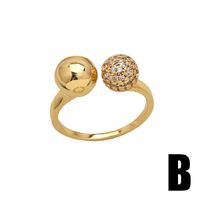 Wholesale Modern Style Simple Style Geometric Copper Plating Inlay 18K Gold Plated Zircon Rings main image 6