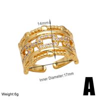 Großhandel Moderner Stil Einfacher Stil Geometrisch Kupfer Überzug Inlay 18 Karat Vergoldet Zirkon Ringe sku image 1