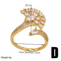 Wholesale Modern Style Simple Style Geometric Copper Plating Inlay 18K Gold Plated Zircon Rings sku image 4