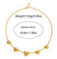 304 Stainless Steel Gold Plated Vintage Style Hollow Out Heart Shape Chain Necklace main image 2