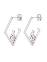 1 Pair Casual Glam Notes Stainless Steel Earrings sku image 1