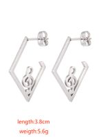 1 Pair Casual Glam Notes Stainless Steel Earrings main image 2