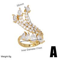 Wholesale Elegant Simple Style Heart Shape Copper Plating Inlay 18K Gold Plated Zircon Rings sku image 3