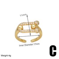 Wholesale Elegant Simple Style Heart Shape Copper Plating Inlay 18K Gold Plated Zircon Rings sku image 2