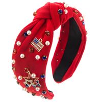 Frau Einfacher Stil Klassischer Stil Nationalflagge Tuch Inlay Strasssteine Perle Haarband sku image 1