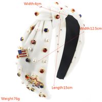 Women's Simple Style Classic Style National Flag Cloth Inlay Rhinestones Pearl Hair Band main image 2