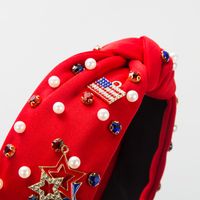 Frau Einfacher Stil Klassischer Stil Nationalflagge Tuch Inlay Strasssteine Perle Haarband main image 3