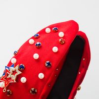 Women's Simple Style Classic Style National Flag Cloth Inlay Rhinestones Pearl Hair Band main image 4