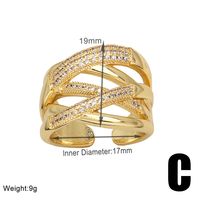 Großhandel Retro Geometrisch Kupfer Überzug Inlay 18 Karat Vergoldet Zirkon Ringe sku image 3