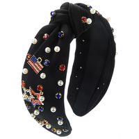 Women's Simple Style Classic Style National Flag Cloth Inlay Rhinestones Pearl Hair Band sku image 4