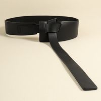 Casual Simple Style Solid Color Pu Leather Knot Artificial Leather Women's Leather Belts sku image 3