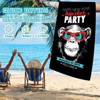 Vacation Lion Monkey Jaguar Superfine Fiber Beach Towel main image 7