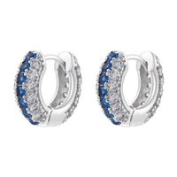 1 Pair IG Style Luxurious Shiny Round Inlay Copper Zircon 18K Gold Plated Earrings main image 5