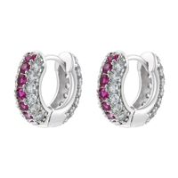 1 Pair IG Style Luxurious Shiny Round Inlay Copper Zircon 18K Gold Plated Earrings main image 8