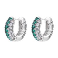 1 Pair IG Style Luxurious Shiny Round Inlay Copper Zircon 18K Gold Plated Earrings main image 9