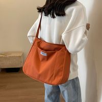 Women's Nylon Solid Color Classic Style Sewing Thread Square Zipper Tote Bag sku image 2