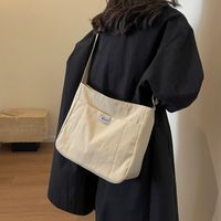 Women's Nylon Solid Color Classic Style Sewing Thread Square Zipper Tote Bag sku image 3