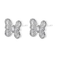 1 Pair Casual Elegant Simple Style Tortoise Butterfly Inlay Copper Zircon 18K Gold Plated Ear Studs sku image 10