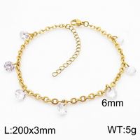 Stainless Steel 18K Gold Plated Basic Solid Color Bracelets main image 5