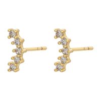 1 Pair Casual Elegant Simple Style Tortoise Butterfly Inlay Copper Zircon 18K Gold Plated Ear Studs sku image 1