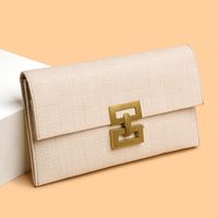 Women's Straw Solid Color Elegant Flip Cover Clutch Bag main image 1