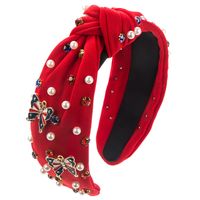 Women's Simple Style Butterfly Alloy Cloth Inlay Crystal Pearl Hair Band sku image 1