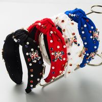 Women's Simple Style Butterfly Alloy Cloth Inlay Crystal Pearl Hair Band main image 1