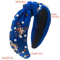 Women's Simple Style Butterfly Alloy Cloth Inlay Crystal Pearl Hair Band main image 2
