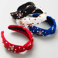 Women's Simple Style Butterfly Alloy Cloth Inlay Crystal Pearl Hair Band main image 3