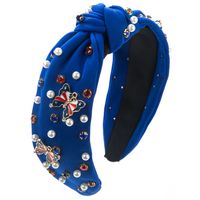 Women's Simple Style Butterfly Alloy Cloth Inlay Crystal Pearl Hair Band sku image 3
