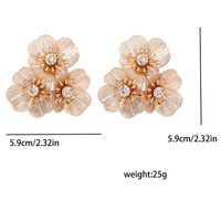 Sweet Flower Plating Inlay Zinc Alloy Artificial Diamond Ear Studs sku image 1