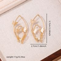 1 Pair Simple Style Butterfly Hollow Out Ferroalloy Ear Studs main image 2