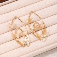 1 Pair Simple Style Butterfly Hollow Out Ferroalloy Ear Studs main image 1