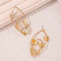 1 Pair Simple Style Butterfly Hollow Out Ferroalloy Ear Studs main image 5