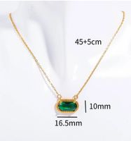 Cobre Chapado En Oro Retro Oval Embutido Turquesa Diamantes De Imitación Collar main image 2