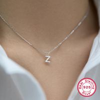 Sterling Silver White Gold Plated Vintage Style Simple Style Letter Plating Inlay Zircon Pendant Necklace main image 1