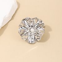 Sweet Flower Alloy Inlay Pearl Women's Open Rings main image 5