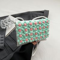 Women's Small Cotton Flower Cute Weave Magnetic Buckle Shoulder Bag Crossbody Bag main image 1