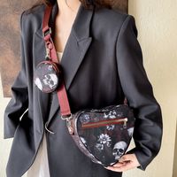 Women's Small Oxford Cloth Skull Streetwear Heart-shaped Zipper Bag Sets Crossbody Bag main image 4