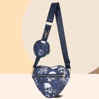 Women's Small Oxford Cloth Skull Streetwear Heart-shaped Zipper Bag Sets Crossbody Bag sku image 1