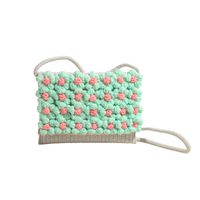 Women's Small Cotton Flower Cute Weave Magnetic Buckle Shoulder Bag Crossbody Bag sku image 2