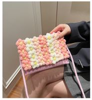 Women's Small Cotton Flower Cute Weave Magnetic Buckle Shoulder Bag Crossbody Bag sku image 3
