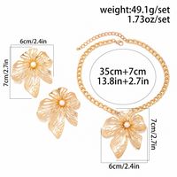 IG Style Exaggerated Flower Imitation Pearl Alloy Iron Plating Women's Earrings Necklace main image 2