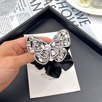 Women's Sweet Simple Style Butterfly Cloth Inlay Artificial Crystal Rhinestones Hair Tie main image 3