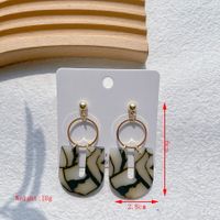 1 Pair Modern Style Classic Style Lattice Plating Arylic Soft Clay 14K Gold Plated Drop Earrings sku image 7