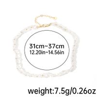 Elegant Classical Pearl Artificial Crystal Synthetic Resin Beaded Women's Necklace sku image 3