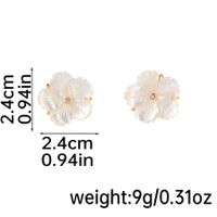 1 Pair Vacation Flower Plating Inlay Shell Copper Zircon 18K Gold Plated Ear Studs sku image 2