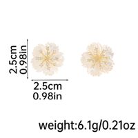 1 Pair Vacation Flower Plating Inlay Shell Copper Zircon 18K Gold Plated Ear Studs sku image 1
